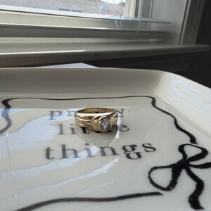 9k Gold Ring with Clear Stone